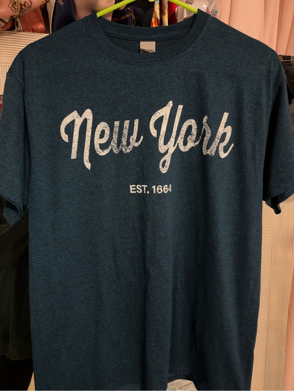 Gildan Men's 'New York' Short-Sleeve Tee - Dark Teal